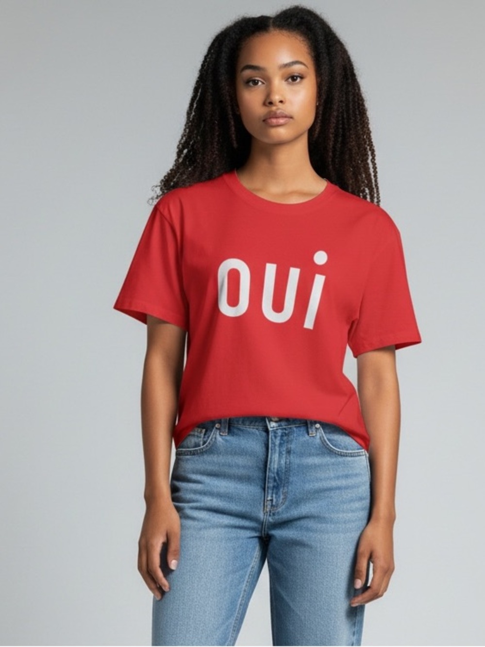 Clare V “OUI” Orange tee